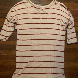 Red and white striped tee